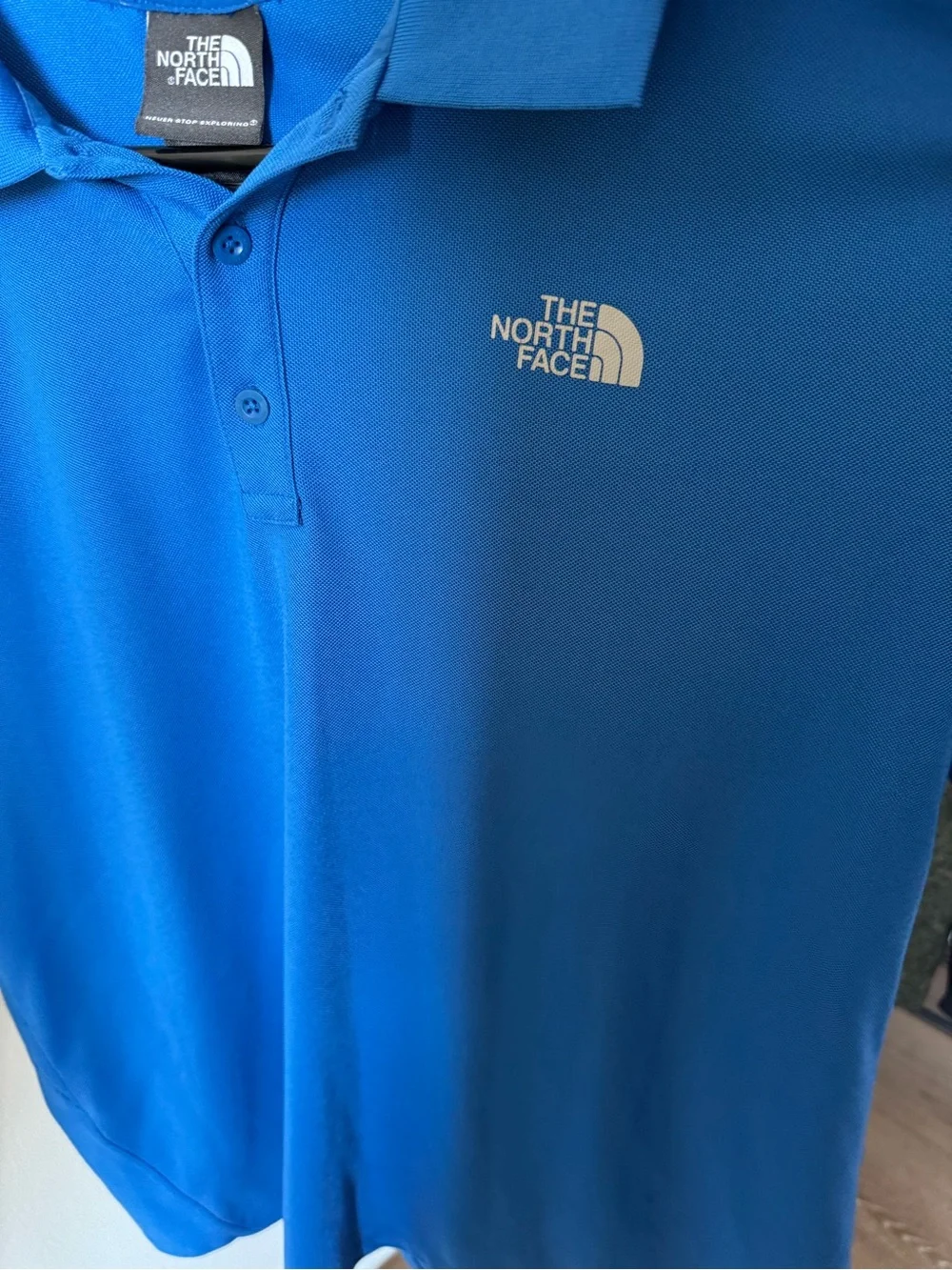 The North Face Polo Shirt Men's L Blue Short Sleeve Golf